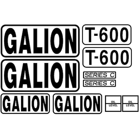 Aftermarket New Decal Set for Galion Model T-600 Series C Machines MAE30-0238